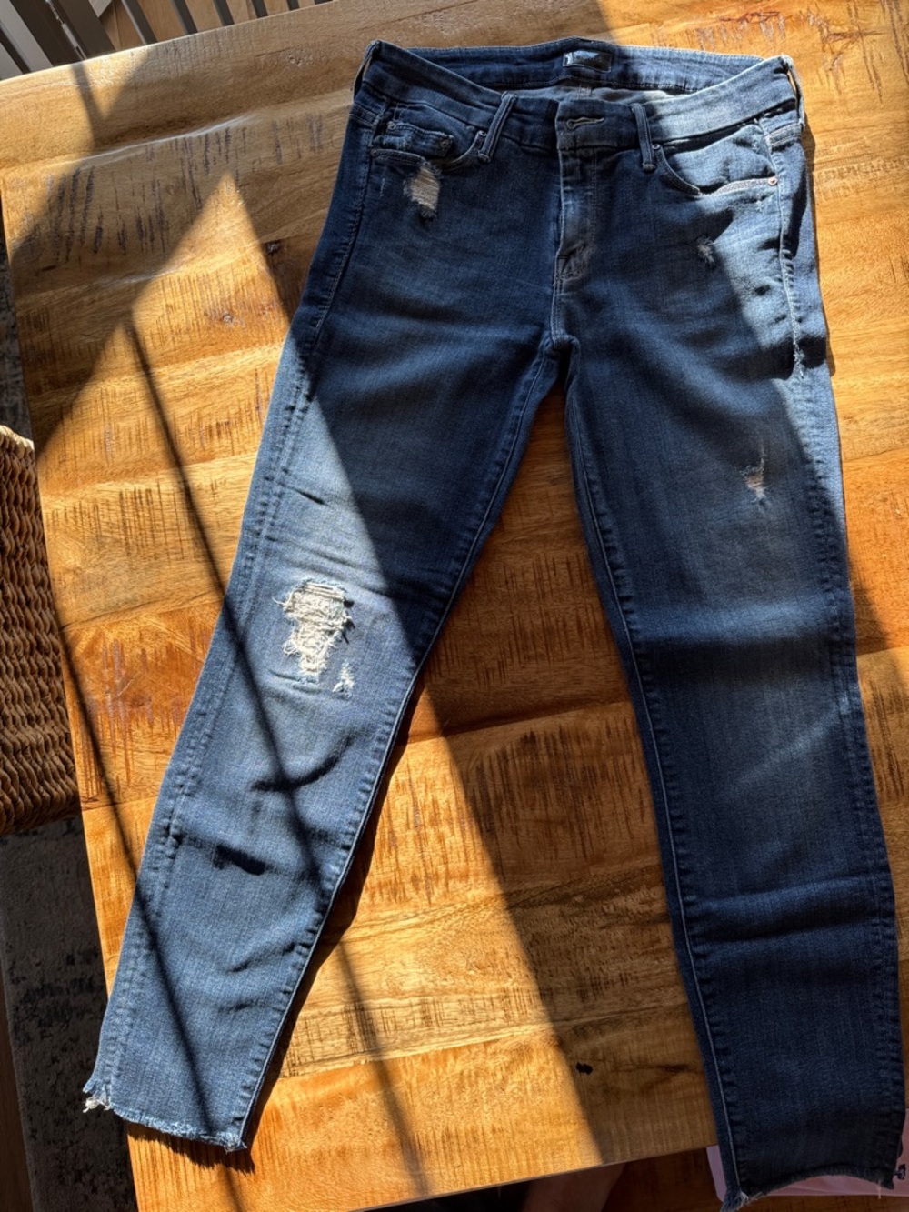 MOTHER Jeans.  The Looker.  Ankle Fray.